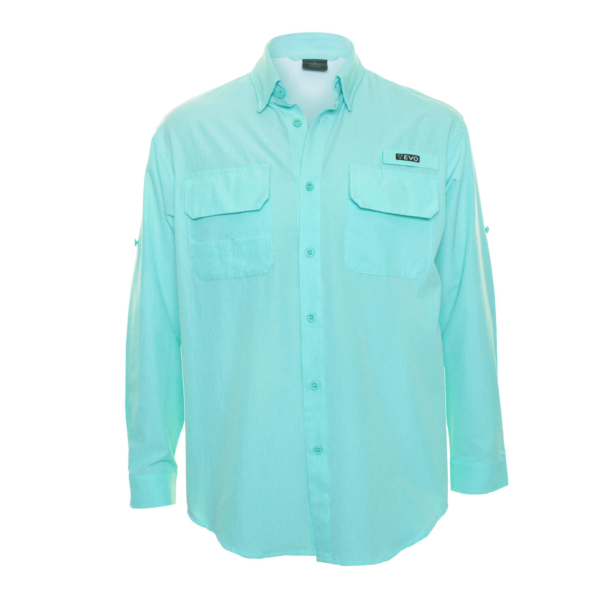 EVO Bimini Long Sleeve Woven Performance Shirt (Men’s) - Seafoam