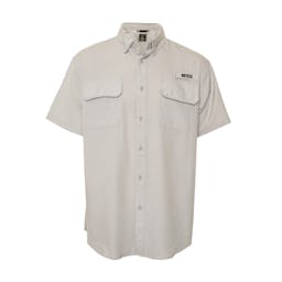 EVO Bimini Short Sleeve Woven Performance Shirt- Light Gray Front Thumbnail}
