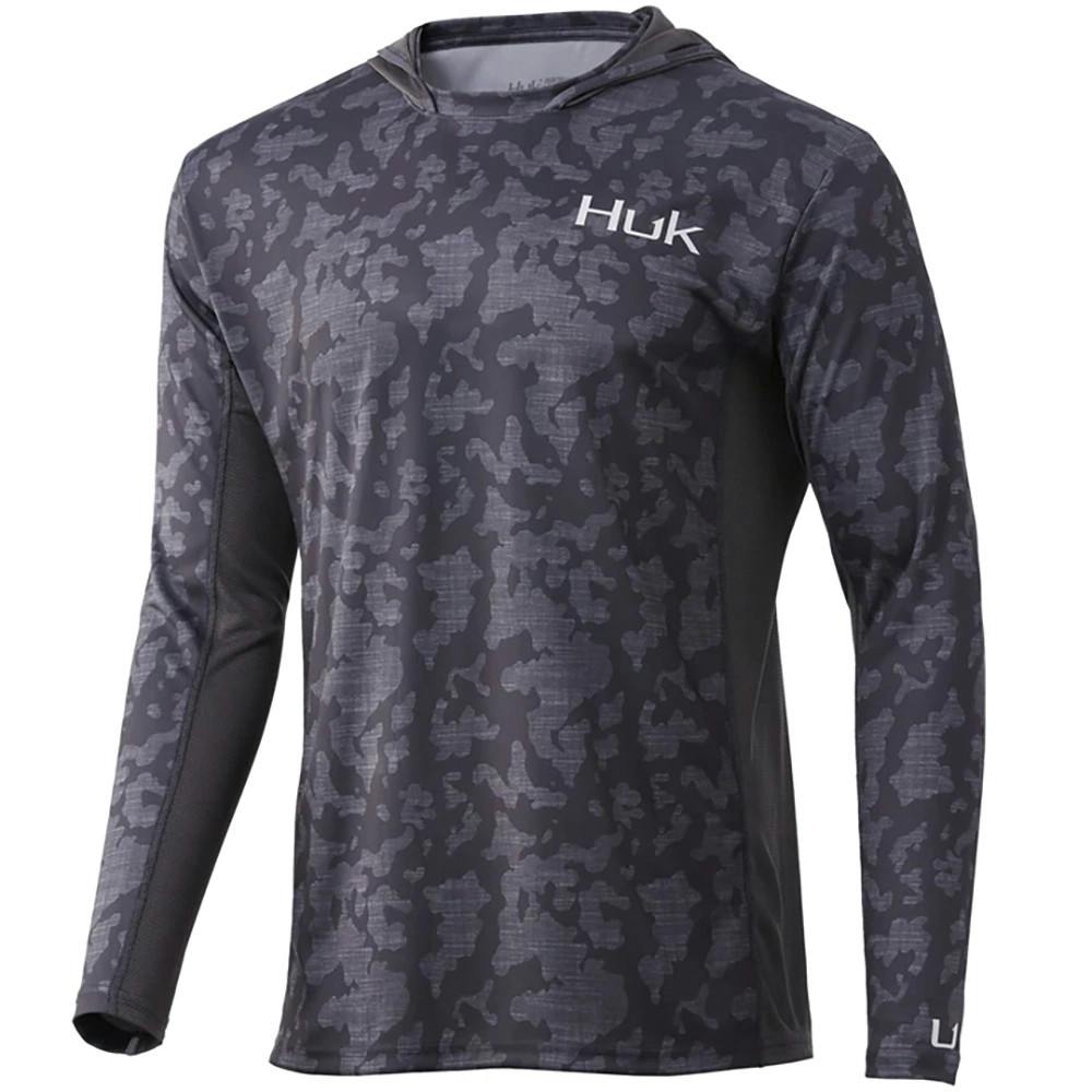 Huk Icon X Running Lakes Performance Hoodie Front - Volcanic Ash