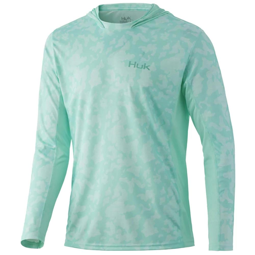 Huk Icon X Running Lakes Performance Hoodie Front - Beach Glass