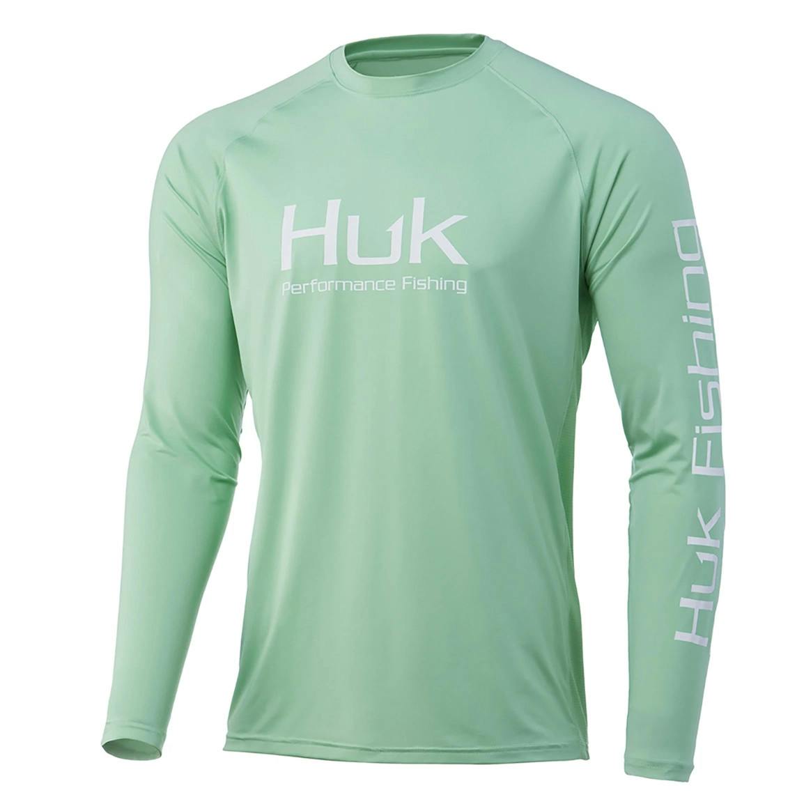 Huk Pursuit Vented Long Sleeve Performance Shirt Front - Dusty Jade