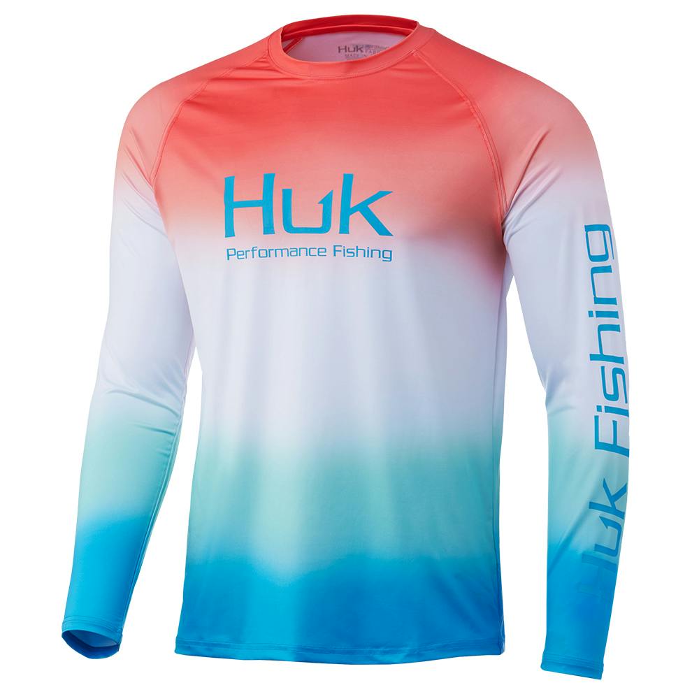 Huk Flare Fade Pursuit Long Sleeve Performance Shirt - Desert Flower