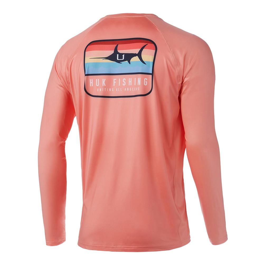 Huk Sunset Marlin Pursuit Long Sleeve Performance Shirt - Desert Flower
