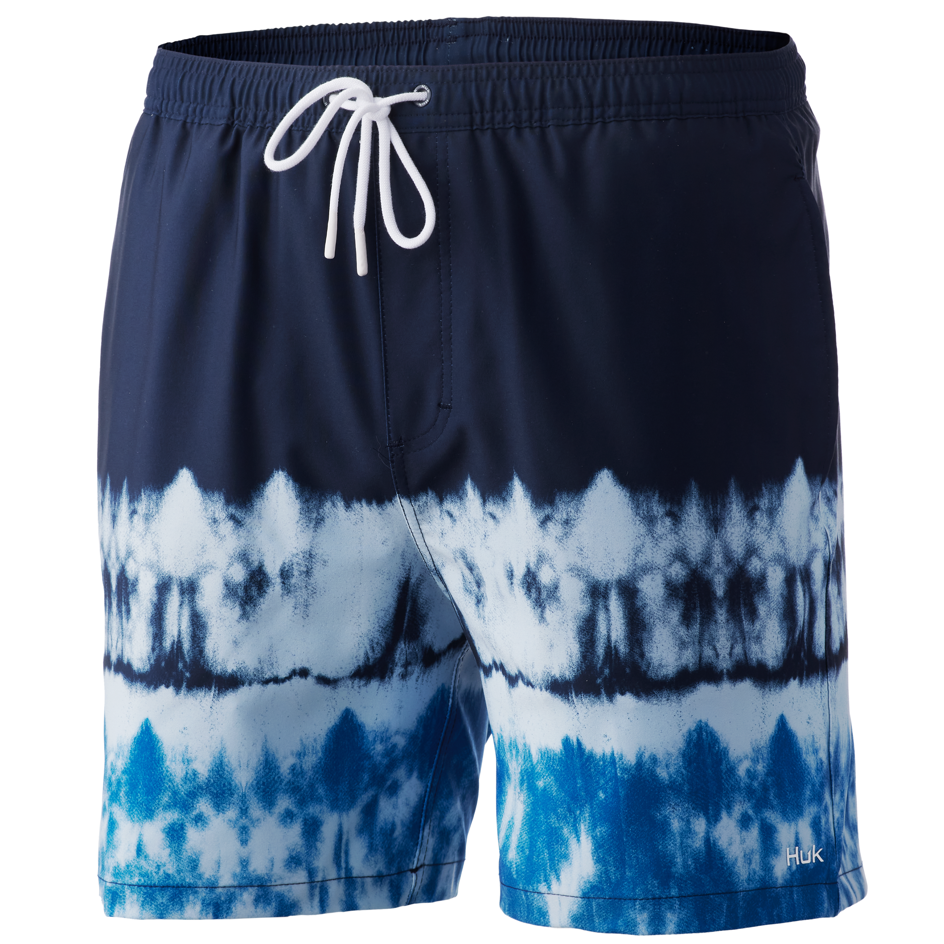 Huk Pursuit Volley Swim Shorts - Salt Dye Deep Blue Ocean