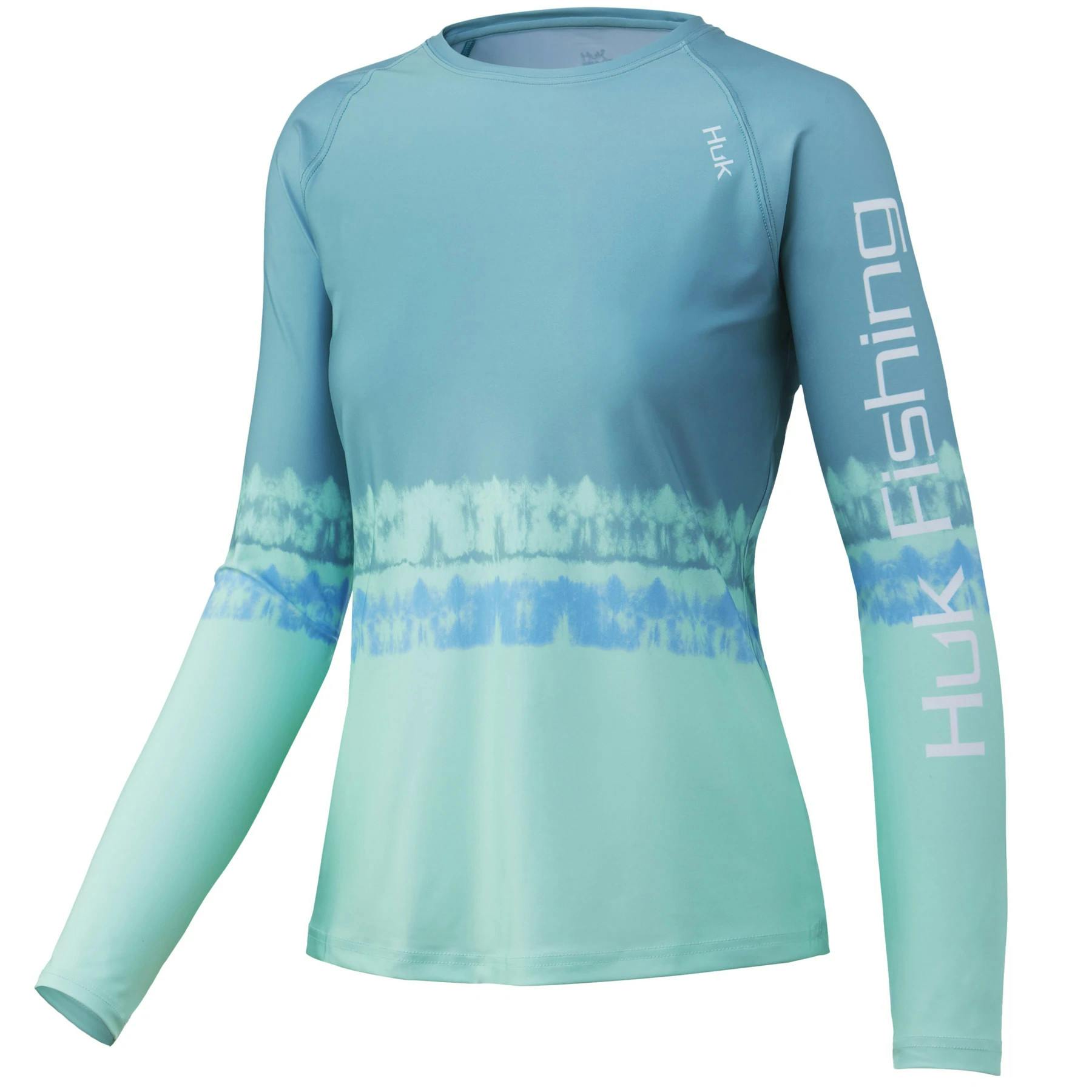 Huk Women's Salt Dye Pursuit Performance Shirt Front - Beach Glass