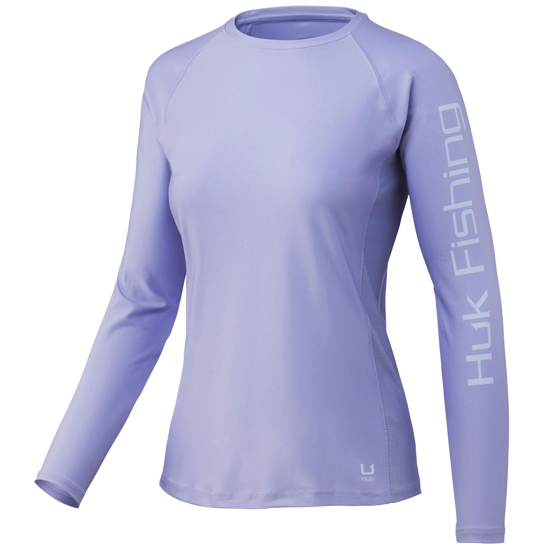 Huk Scaled Logo Pursuit Performance Long Sleeve Shirt Front - Lavender