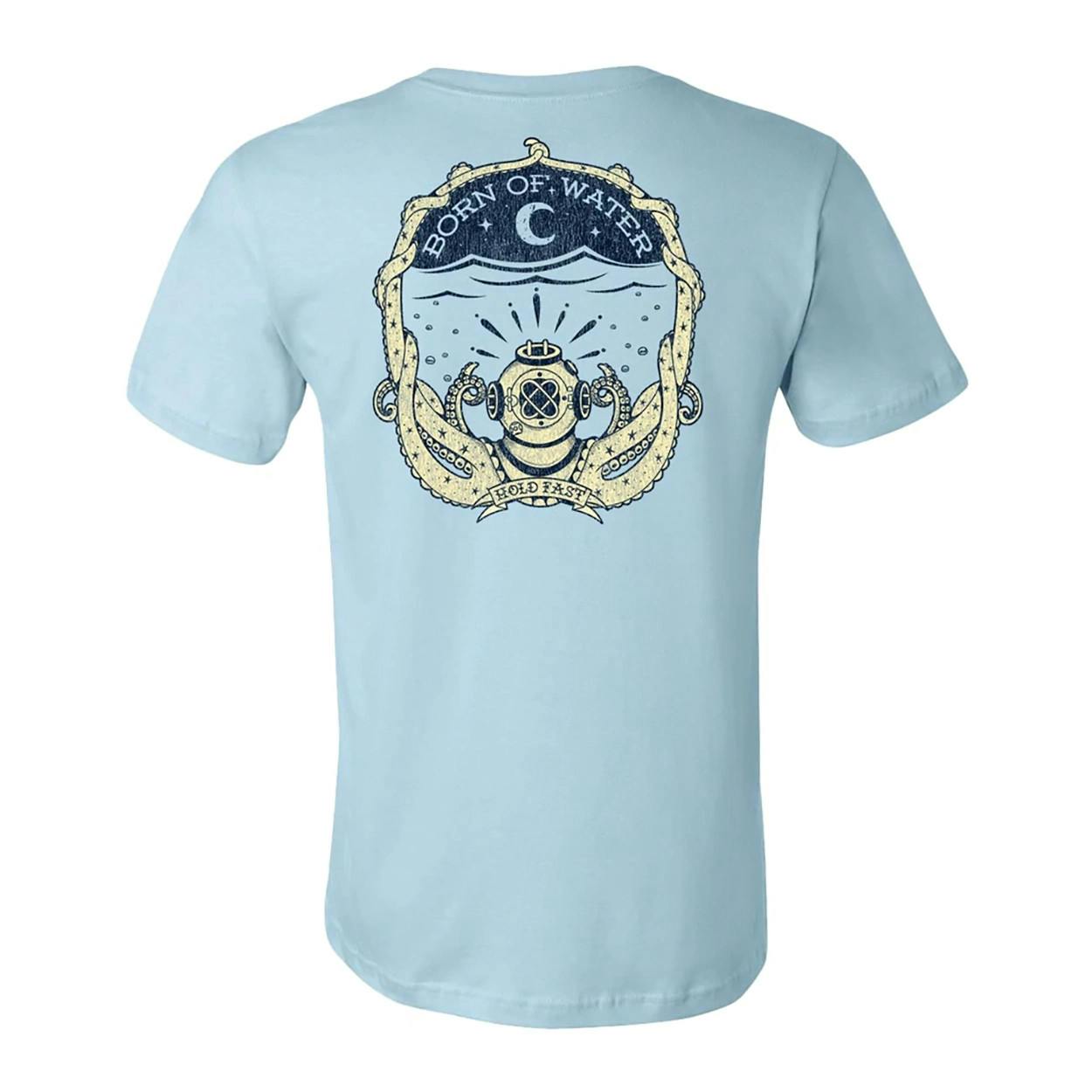 Born of Water Hold Fast T-Shirt Back - Light Blue