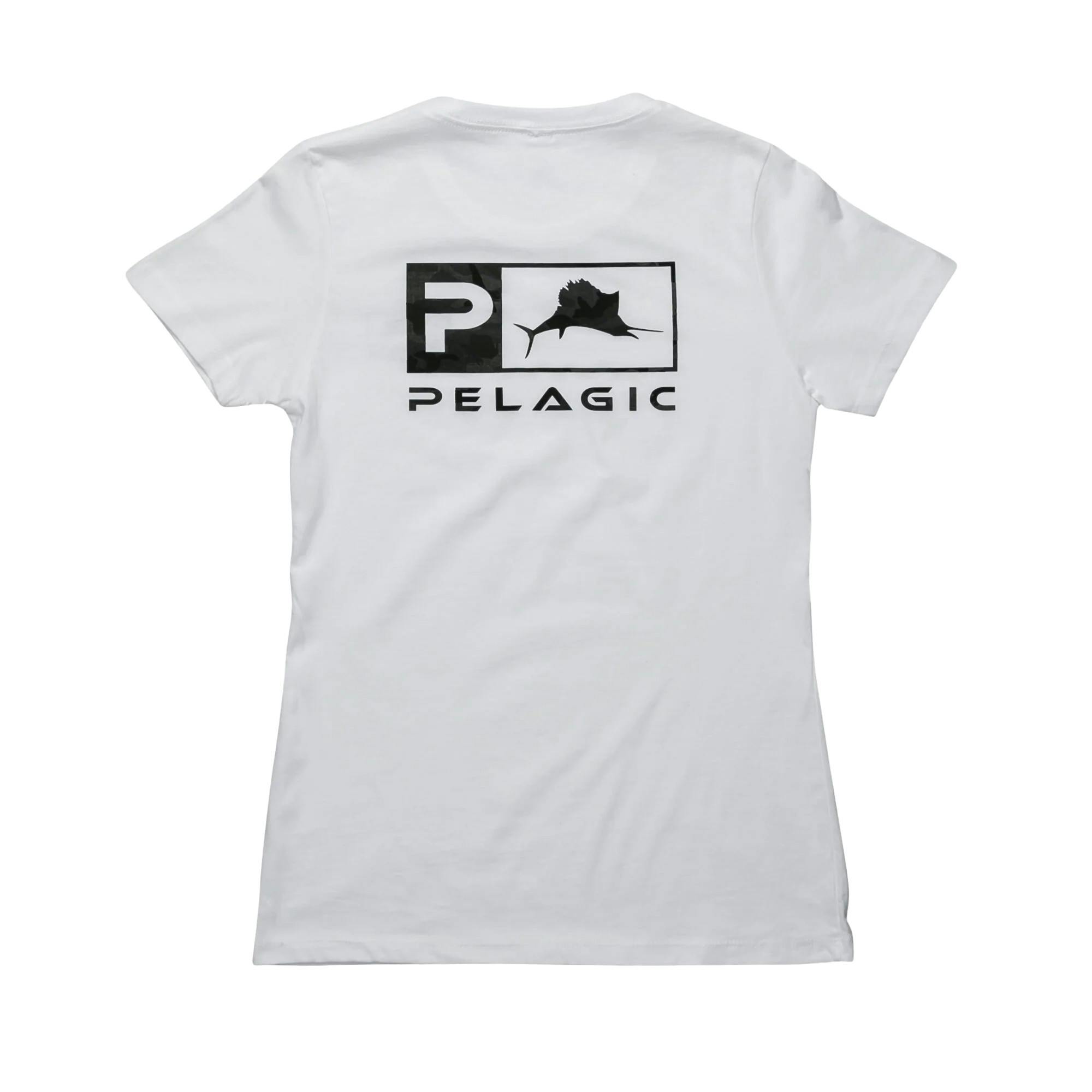 Pelagic Icon Fishing T-Shirt (Women's) Back - White