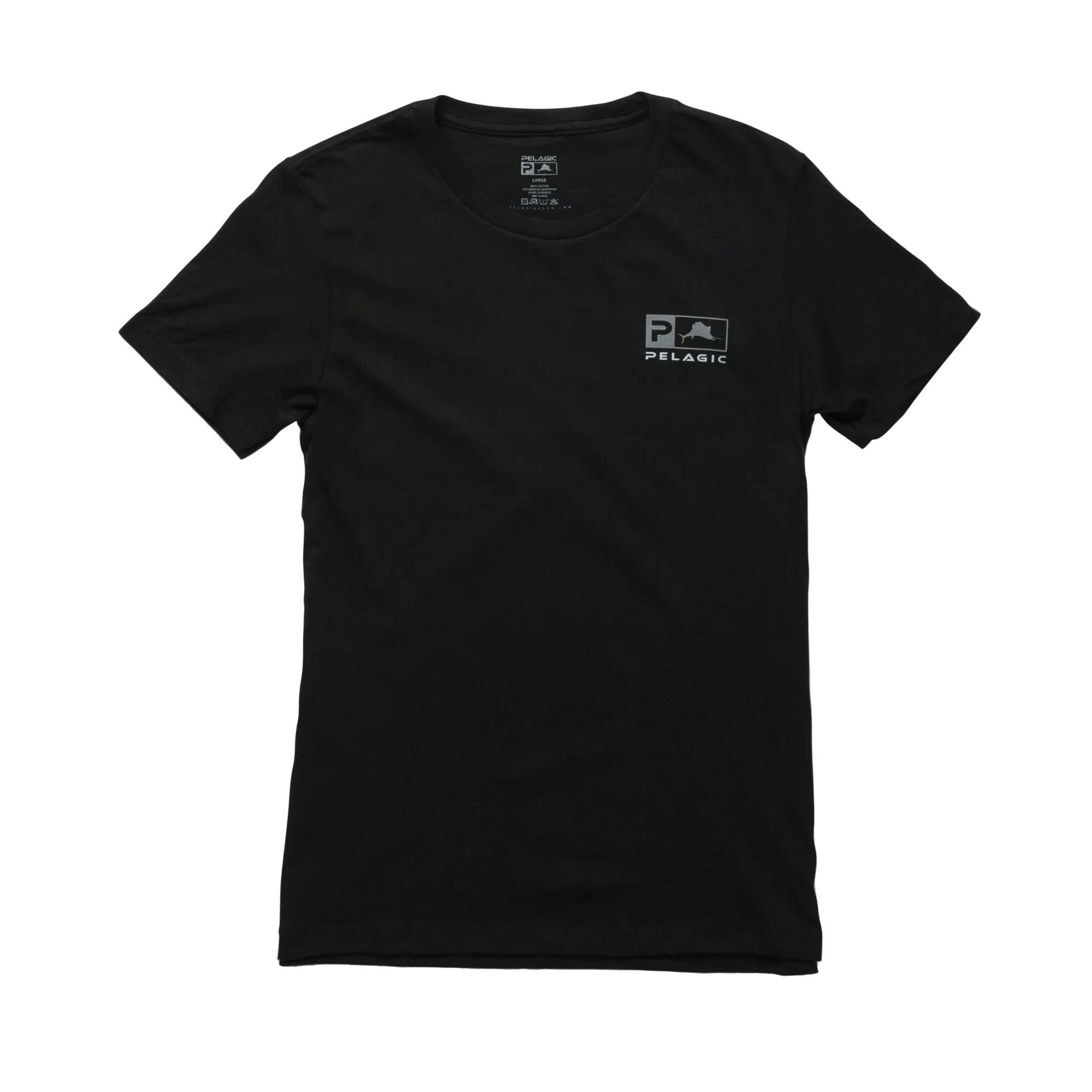 Pelagic Icon Fishing T-Shirt (Women's) Front - Black
