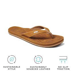 Reef Drift Away Leather Sandals (Women's) Details - Caramel Thumbnail}