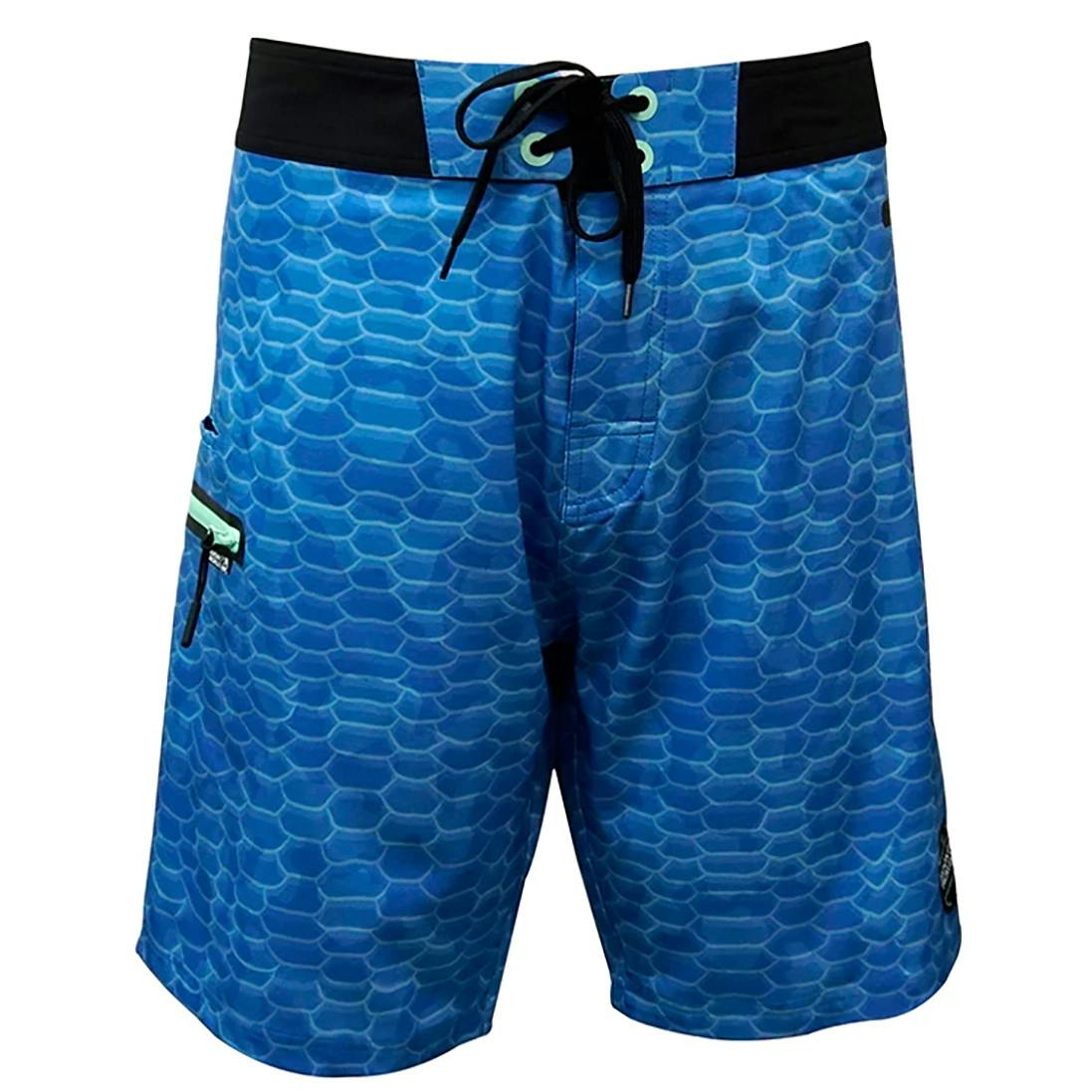 Hook & Tackle Fish Scales Boardshorts (Men's) Front - Blue Lagoon