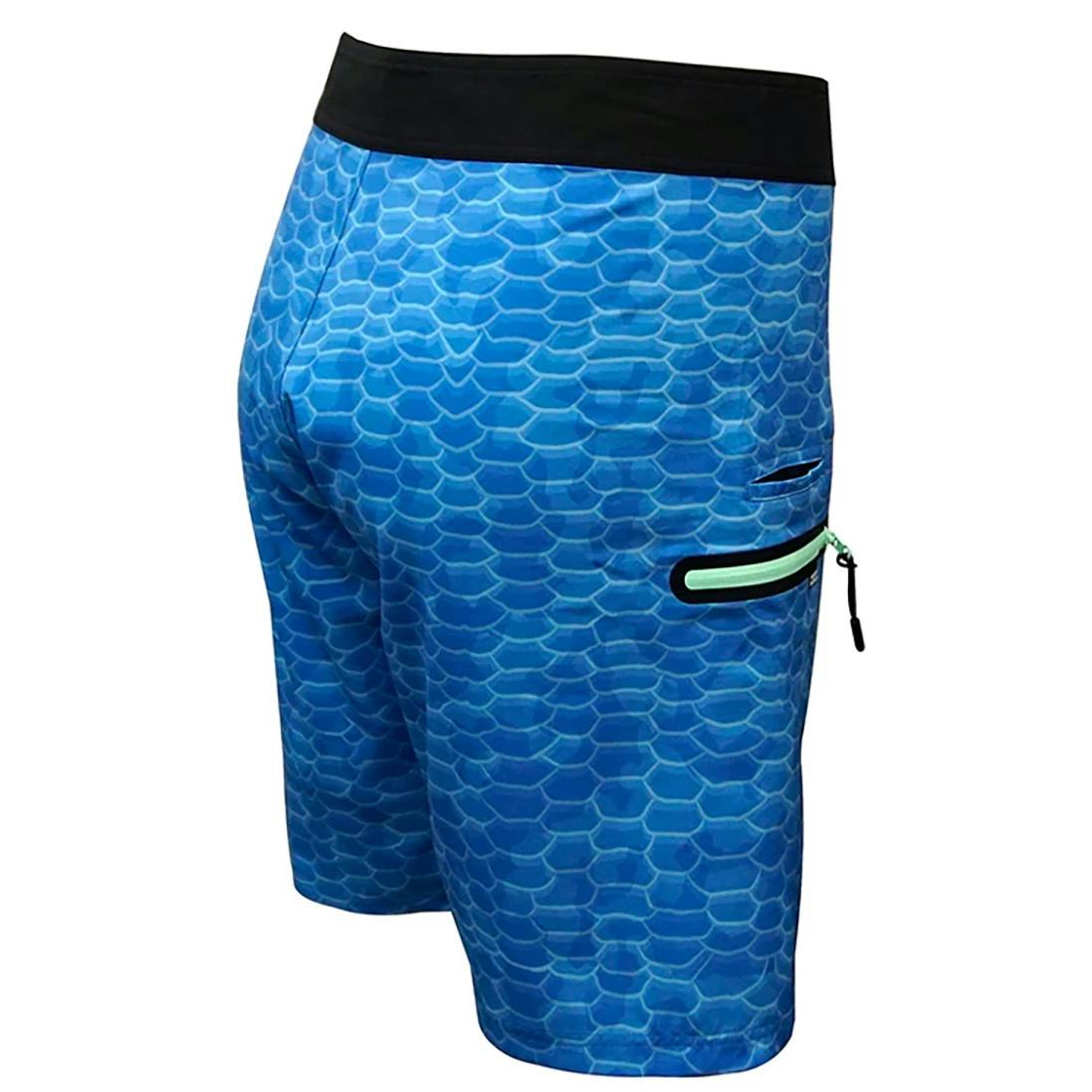 Hook & Tackle Fish Scales Boardshorts (Men's) Front - Blue Lagoon