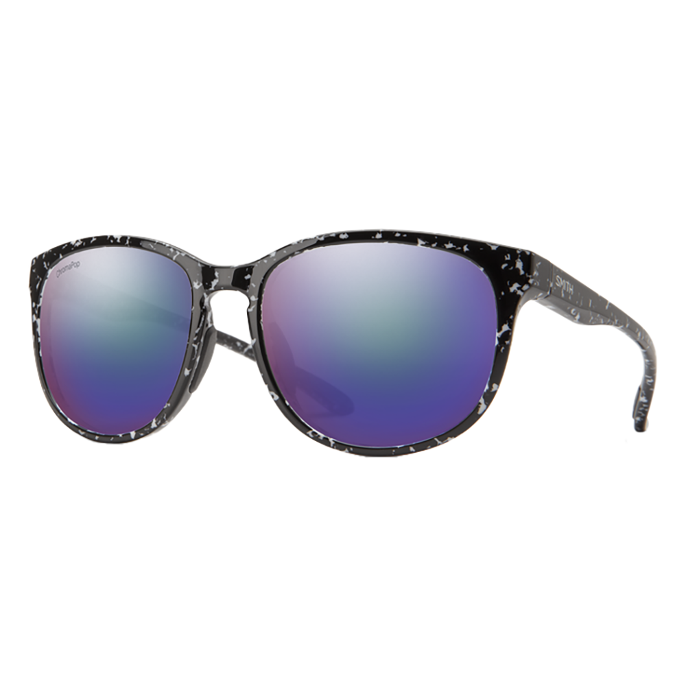 Smith Lake Shasta Sunglasses Angle - BlackMarble Violet Mirror