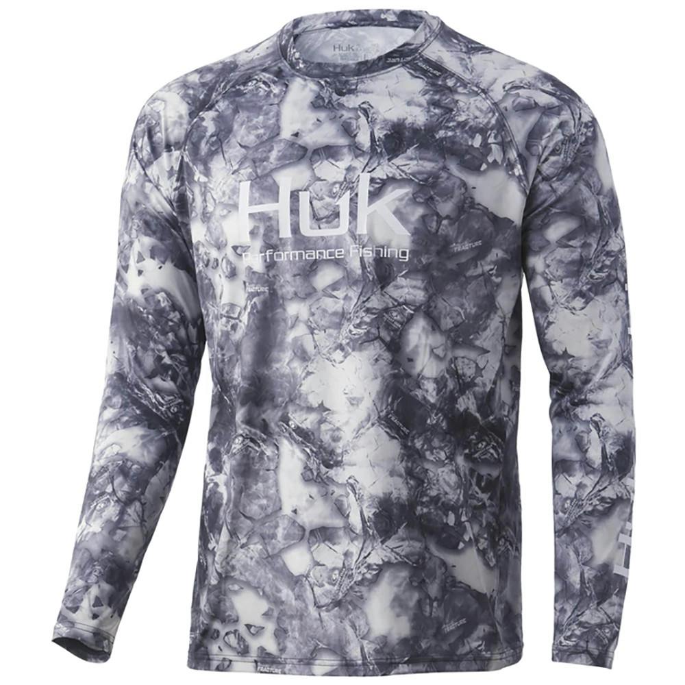 Huk Vented Mossy Oak Fracture Pursuit Long Sleeve Performance Shirt Front - MO Leeward