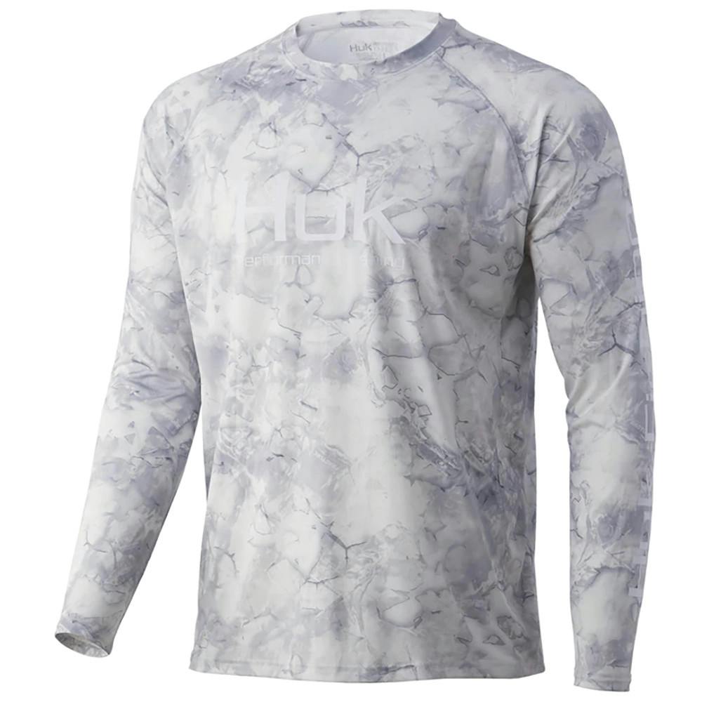 Huk Vented Mossy Oak Fracture Pursuit Long Sleeve Performance Shirt Front - MO Drift