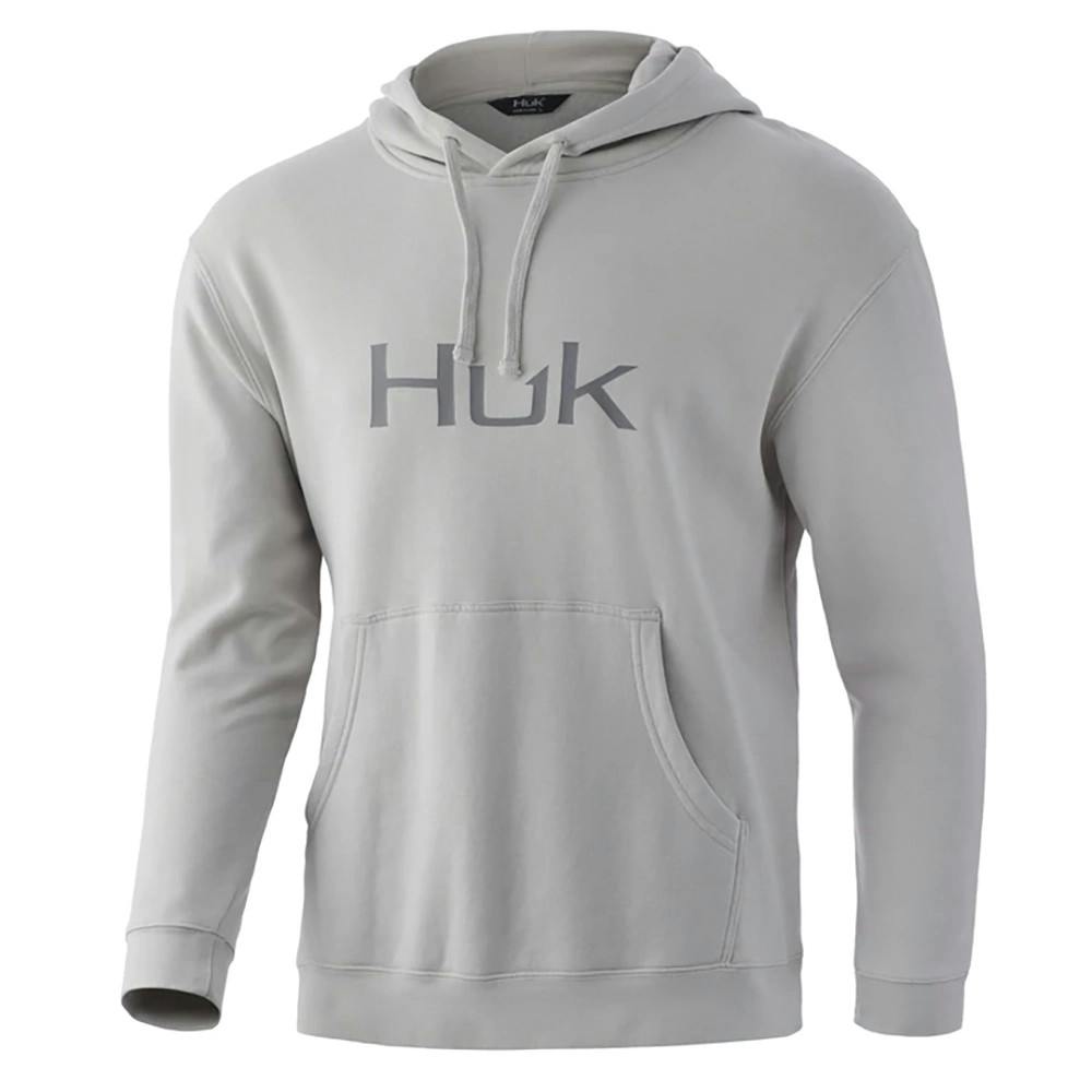 Huk Logo Men's Performance Hoodie Front - Oyster