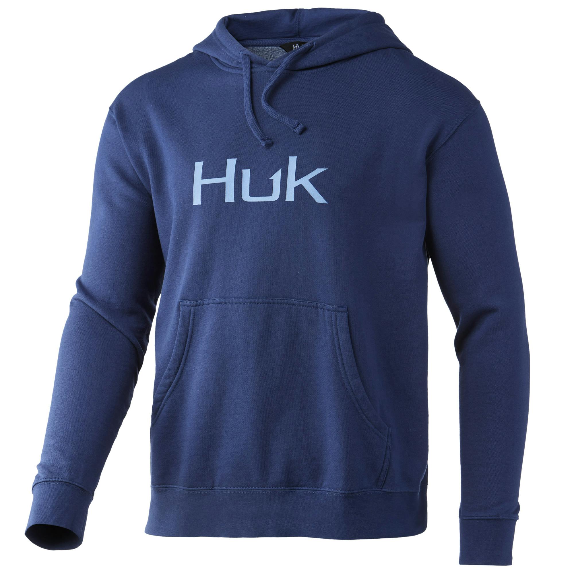Huk Logo Men's Performance Hoodie Front - Sargasso Sea