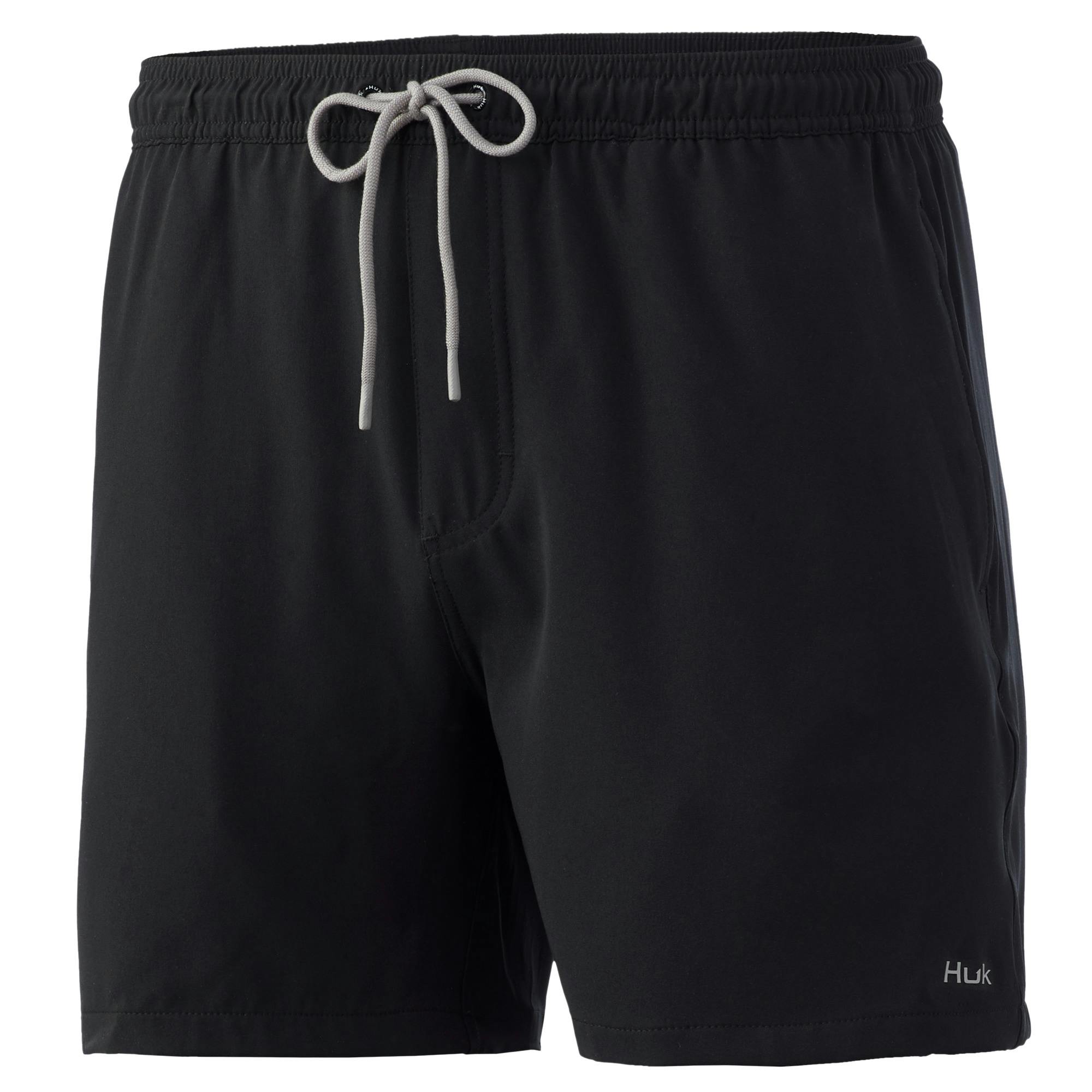 Huk Pursuit Volley Swim Shorts (Men's) Front - Black