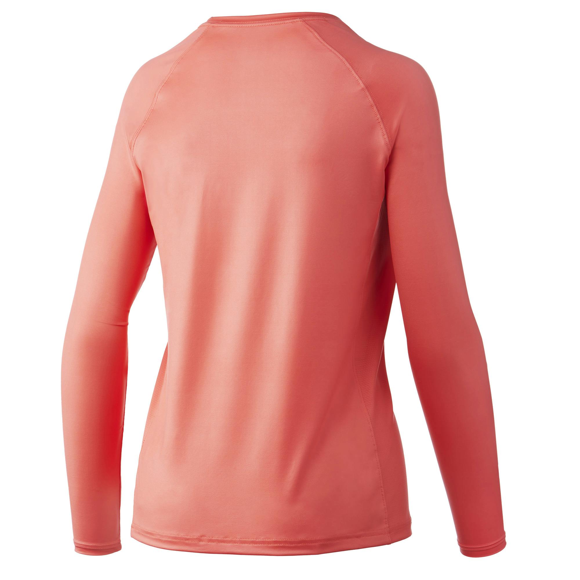 Huk Pursuit Long Sleeve Performance Shirt (Women's) Back - Hot Coral