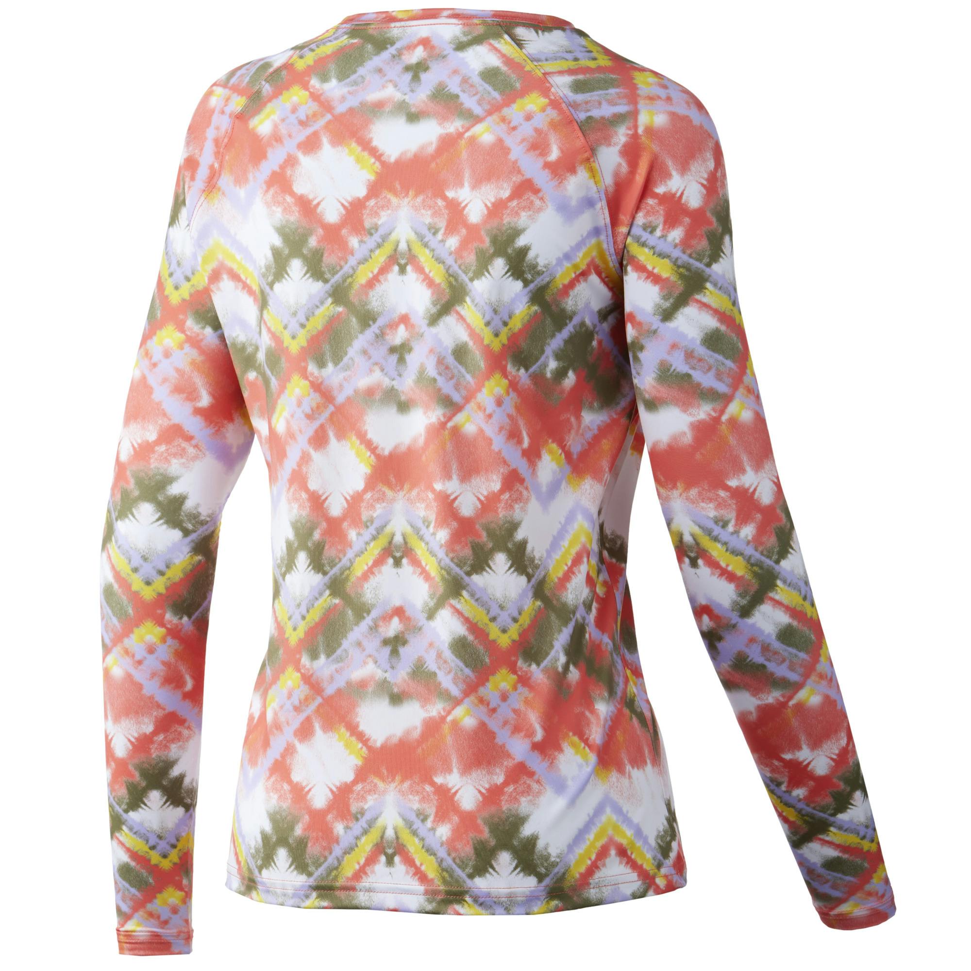 Huk Roy Troy Pursuit Performance Long Sleeve Shirt (Women's) Back - Hot Coral