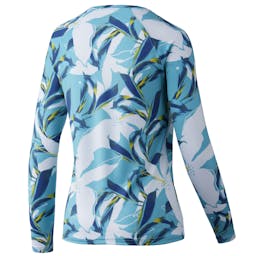Huk Tall Leaves Pursuit Long Sleeve Performance Shirt (Women's) Front - Blue Radiance Thumbnail}