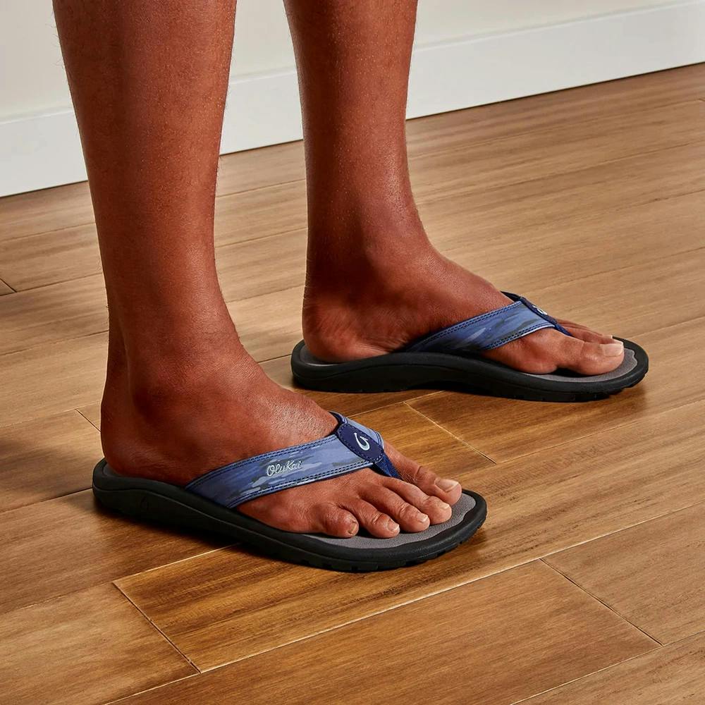 Olukai 'Ohana Pa'i Sandals (Men's) Lifestyle - Trench Blue/Wai Camo