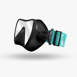 Fourth Element Scout Mask with Strap, Clarity Lens - Black Skirt with Aqua Strap Thumbnail}