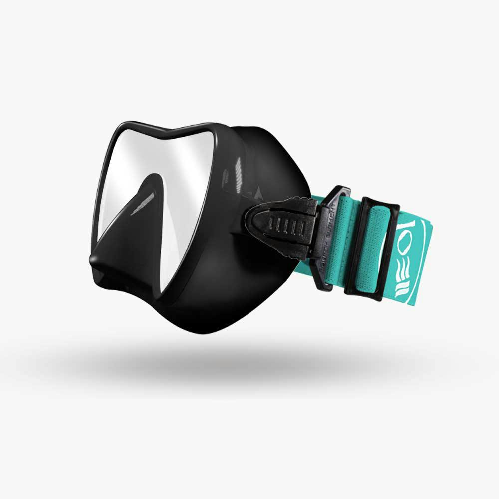 Fourth Element Scout Mask with Strap, Clarity Lens - Black Skirt with Aqua Strap