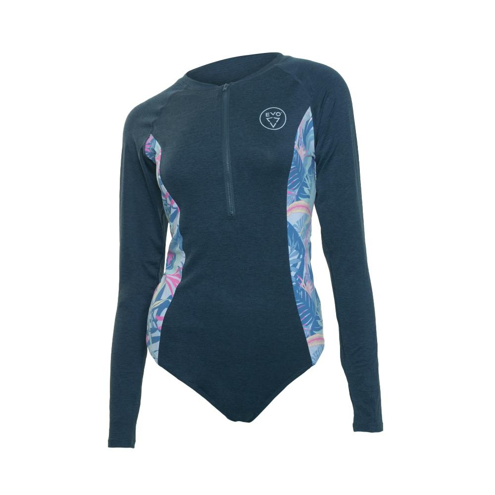EVO Amalfi Long Sleeve Swimsuit - Heather Navy