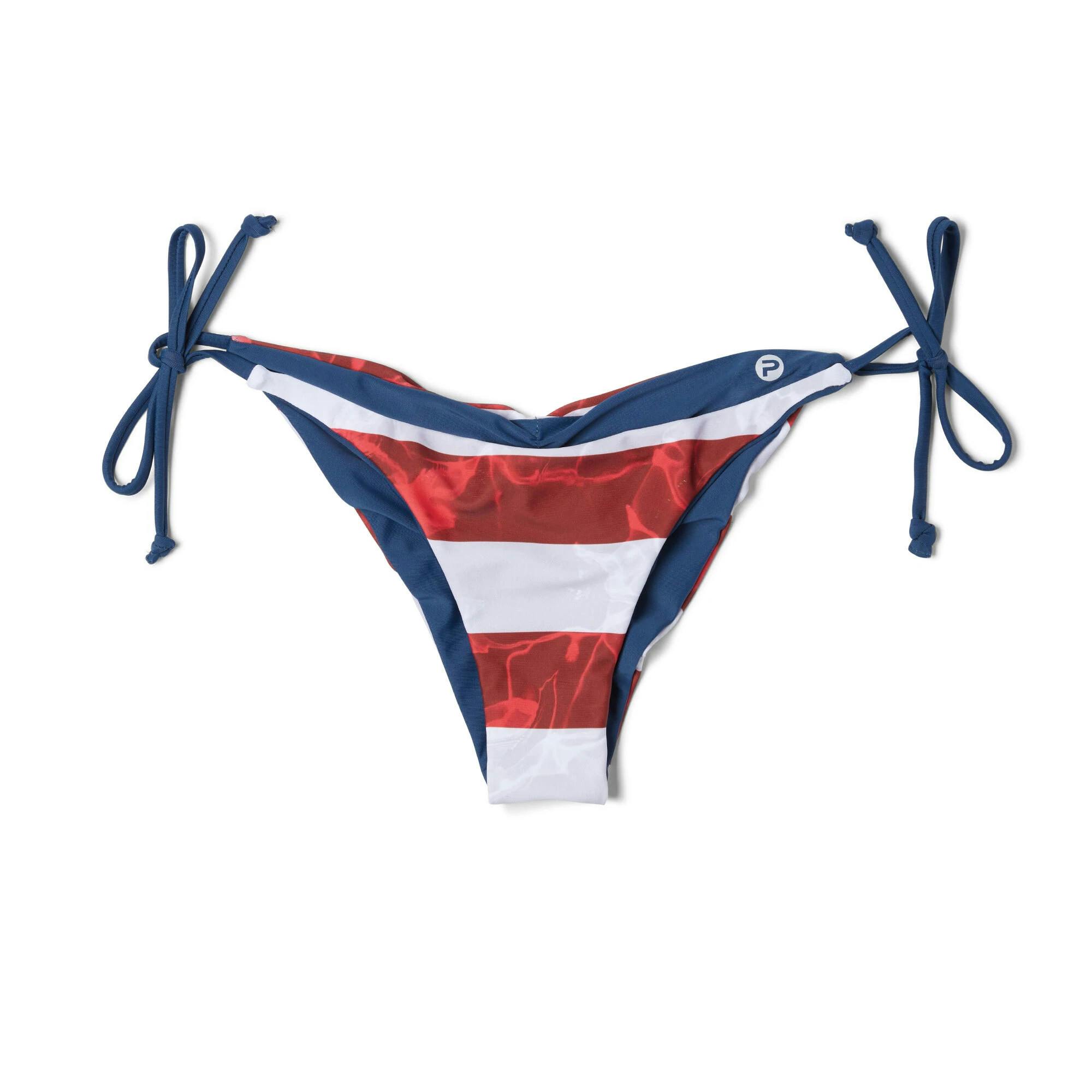Pelagic Key West Reversible Bikini Bottoms Americamo Front - Smokey Blue