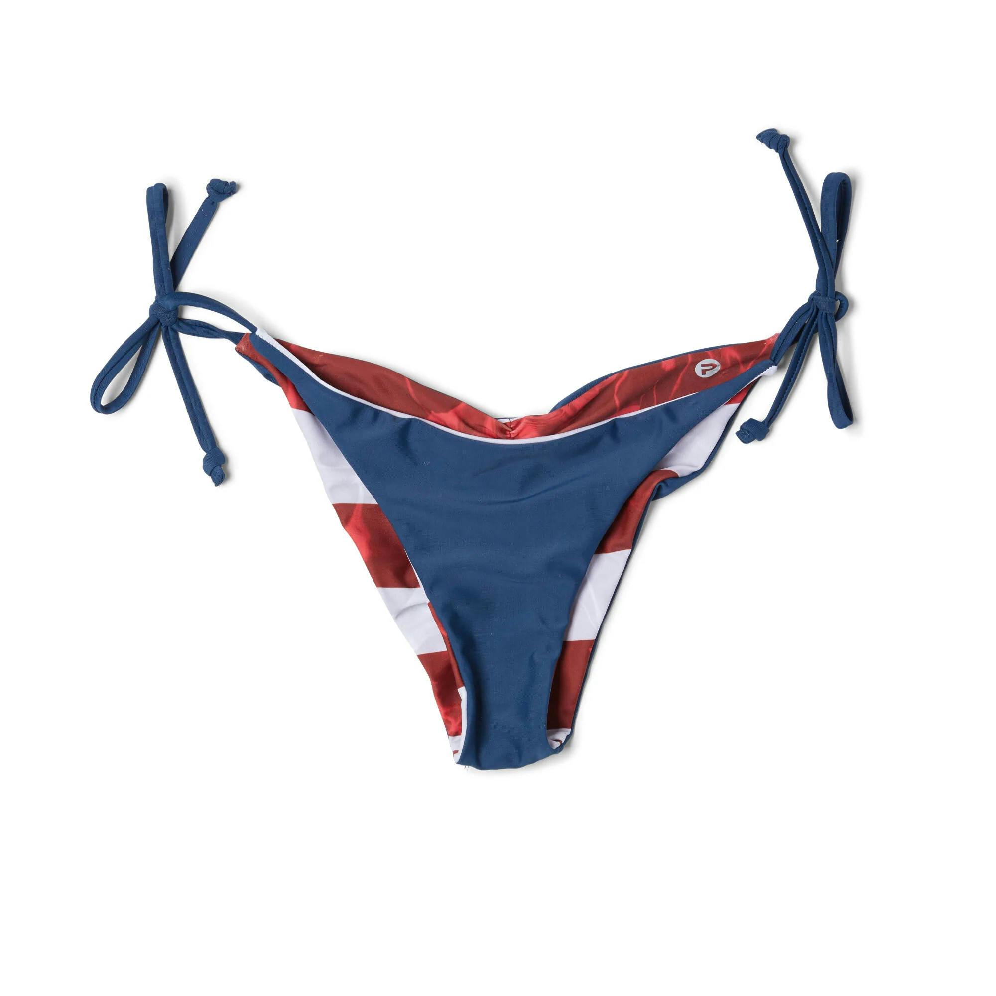 Pelagic Key West Reversible Bikini Bottoms Americamo Front 2 - Smokey Blue