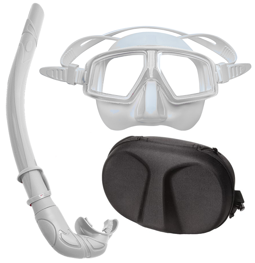 Hammerhead Pure Freediver Mask & Snorkel Combo with Case - White