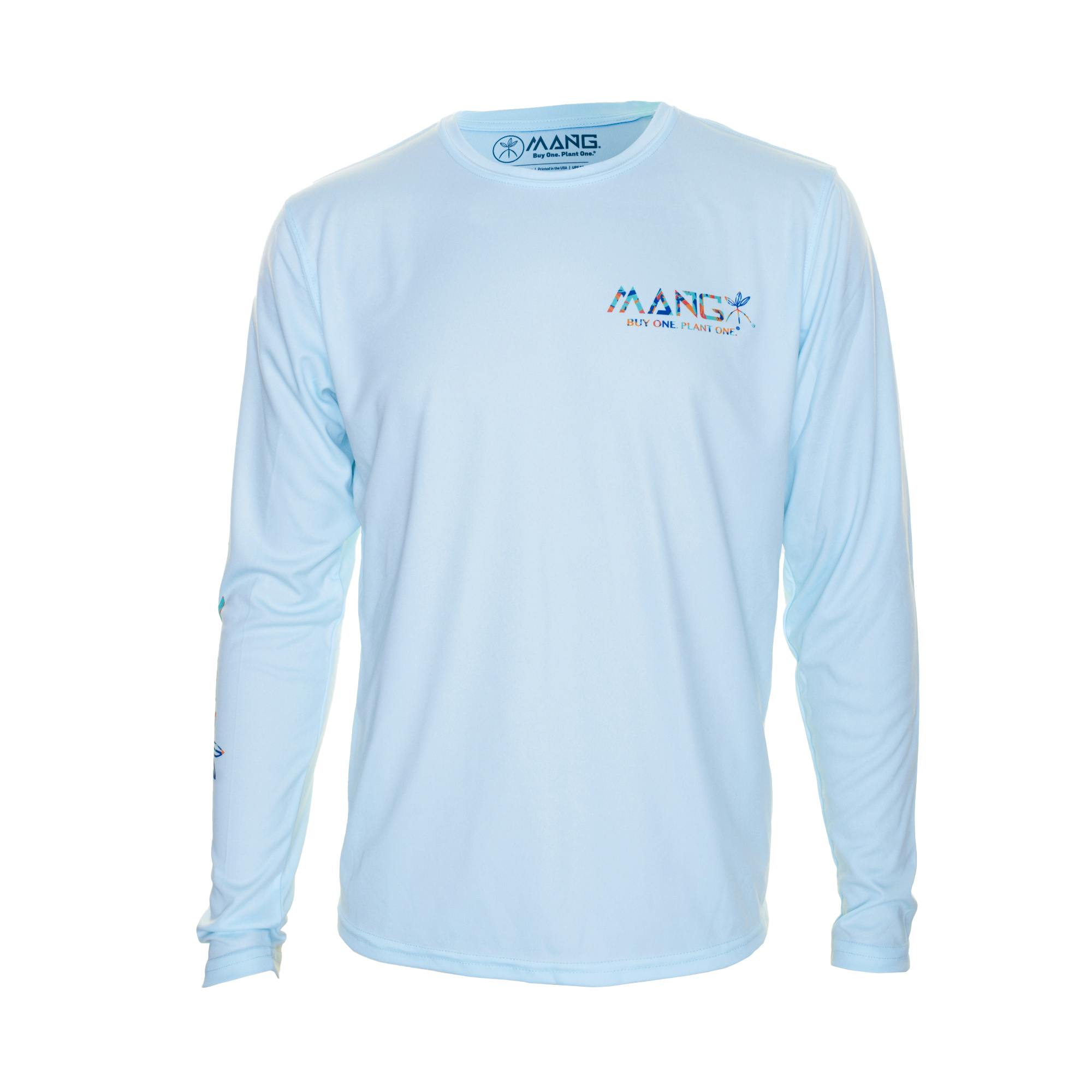 MANG Coral Restoration Octamang Long Sleeve Performance Shirt (Men's) Front - Artic Blue
