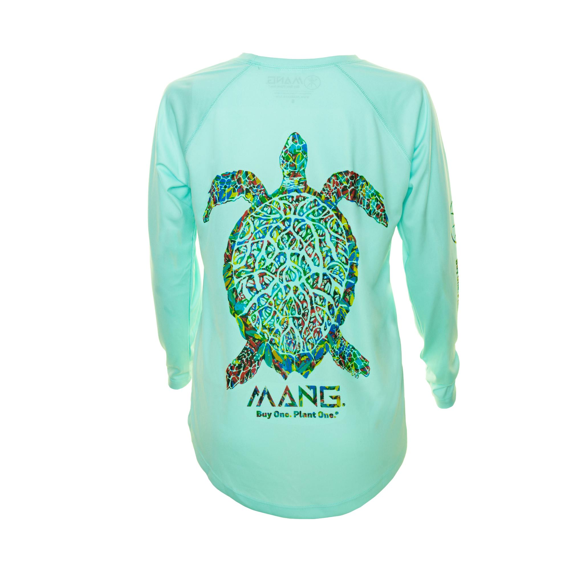 MANG Planting Hope Turtle Long Sleeve Performance Shirt (Women's) - Seagrass