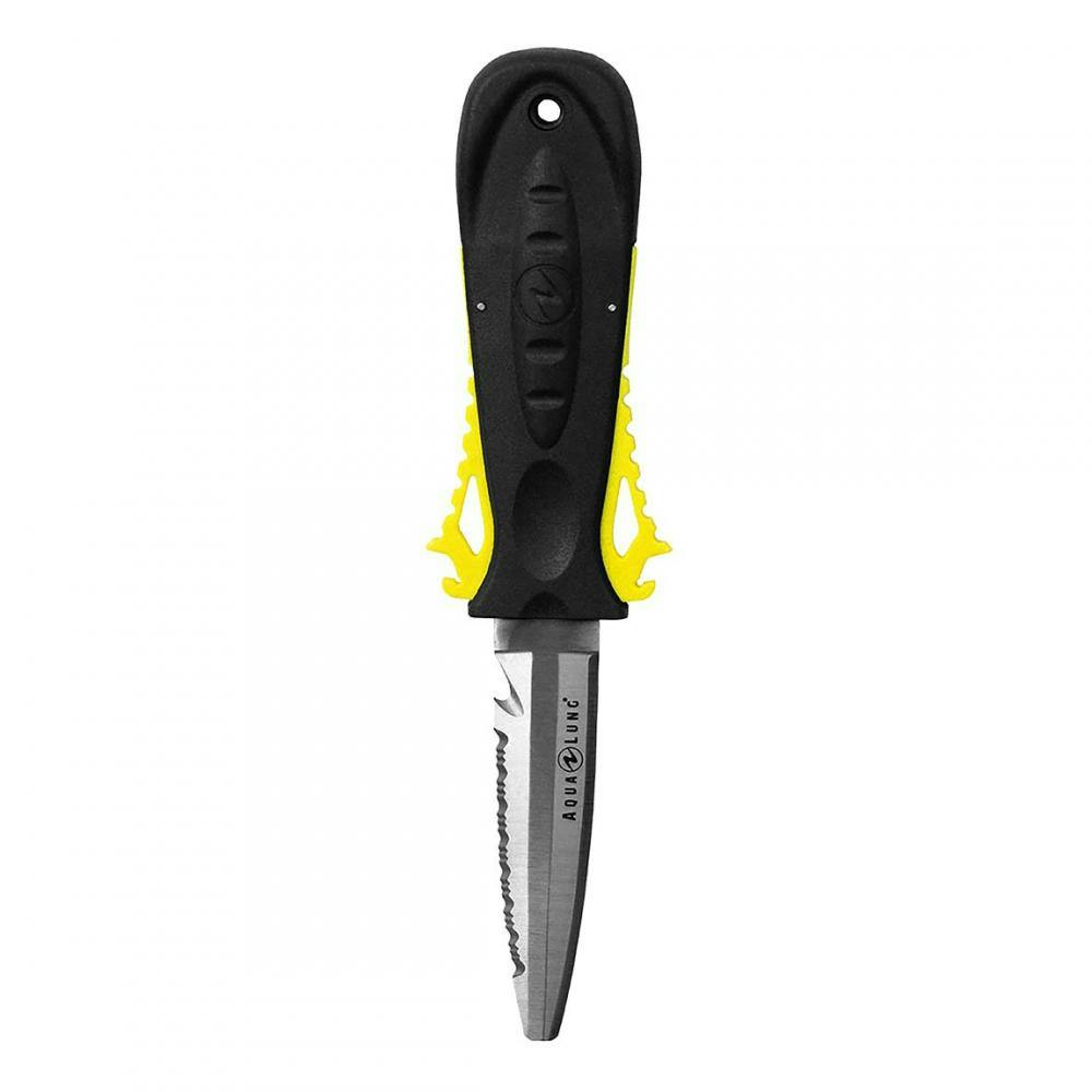Aqualung Squeeze Lock Blunt Tip Dive Knife (SS) Yellow