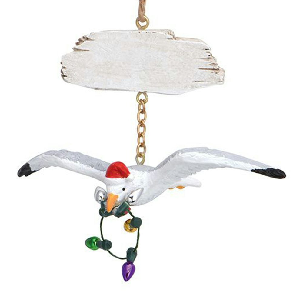 Cape Shore Seagull with Santa Hat Resin Ornament