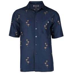 Weekender Palm Grove Hawaiian Woven Shirt (Men’s) - Navy Thumbnail}