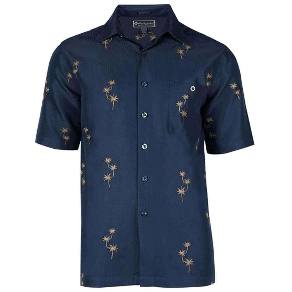 Weekender Palm Grove Hawaiian Woven Shirt (Men’s) - Navy