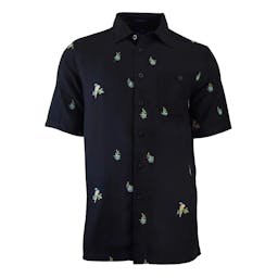 Weekender Parrot Leaf Hawaiian Shirt (Men's) - Black Thumbnail}