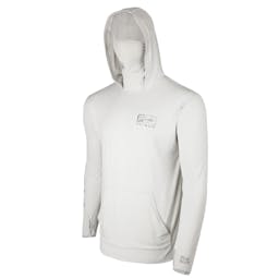 Pelagic Defcon Icon Hooded Fishing Shirt (Men's) - Light Grey Thumbnail}