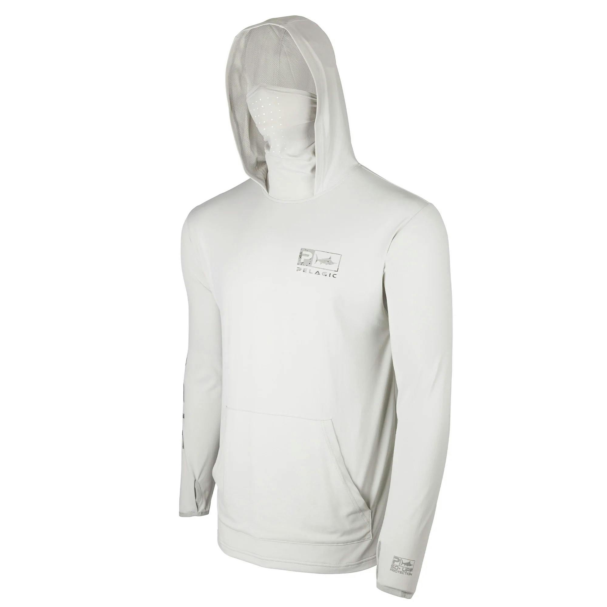 Pelagic Defcon Icon Hooded Fishing Shirt (Men's) - Light Grey