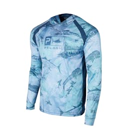 Pelagic Vaportek Hooded Fishing Shirt (Men’s) - Blue Thumbnail}