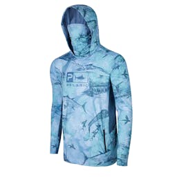Pelagic Exo-Tech Hooded Fishing Shirt (Men's) - Blue Thumbnail}