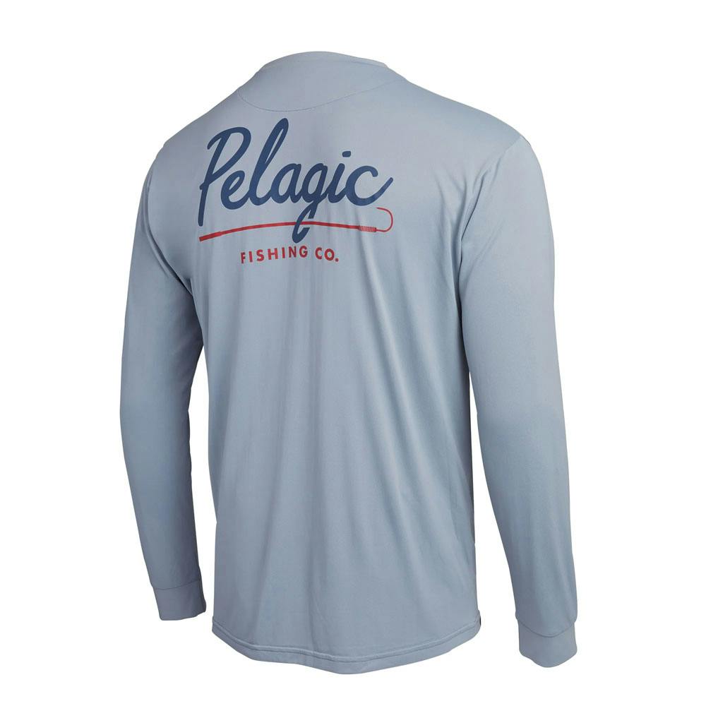Pelagic Aquatek Gaffer Long Sleeve Performance Shirt (Men's) - Slate Back View