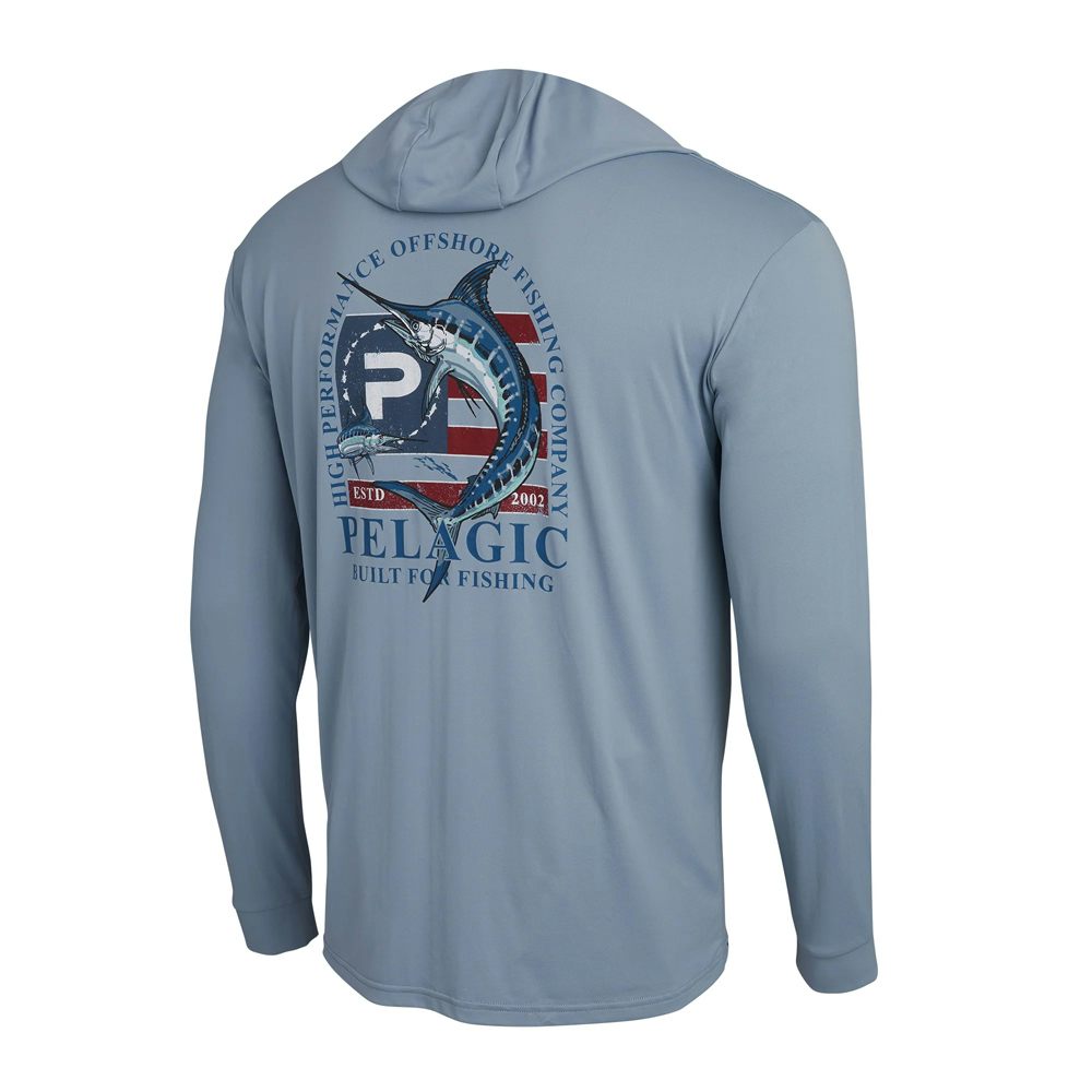 Pelagic Aquatek Patriot Hooded Long Sleeve Performance Fishing Shirt (Men's)