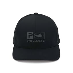 Pelagic Delta Flexfit Icon Hat Front - Black Thumbnail}