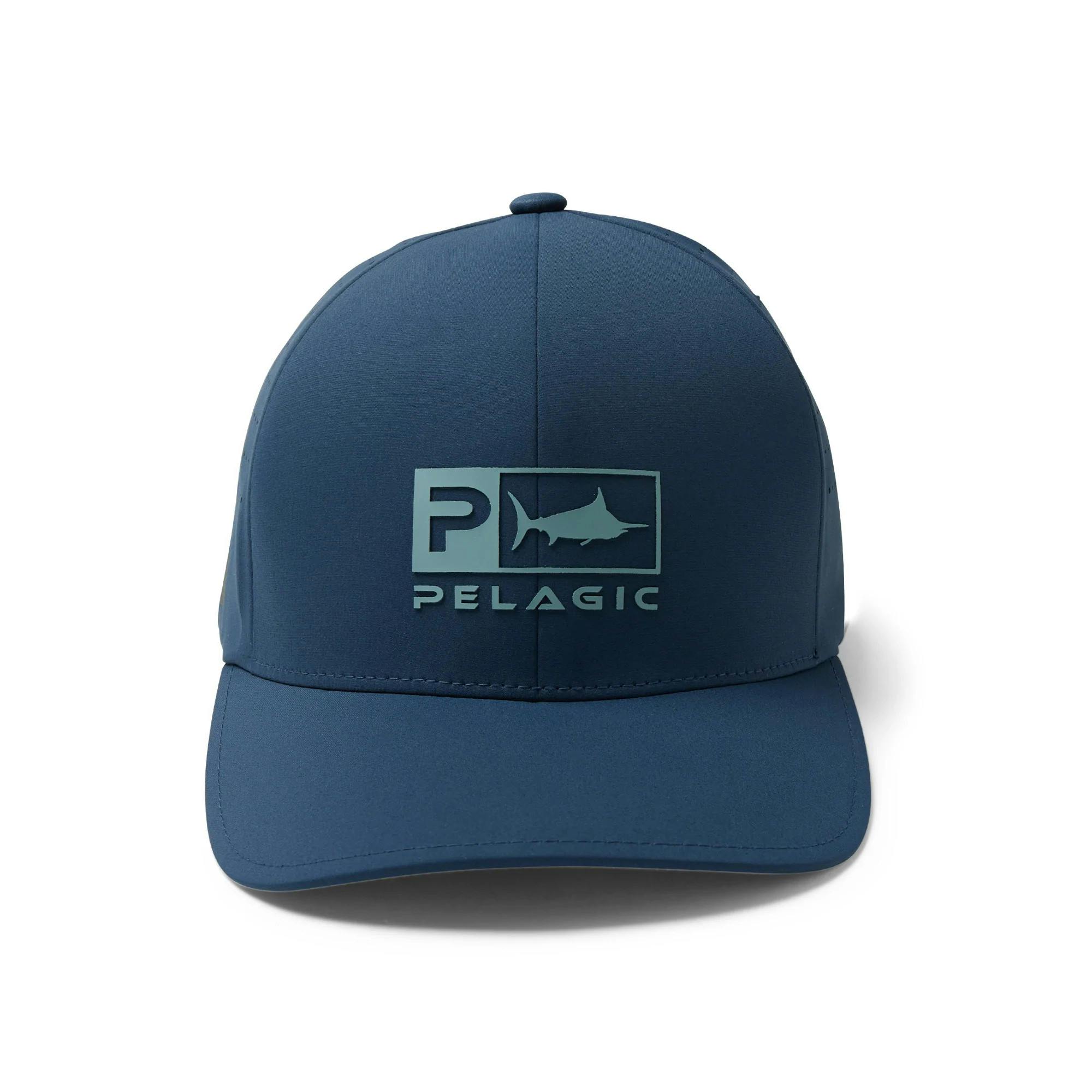 Pelagic Delta Flexfit Icon Hat Front - Smokey Blue