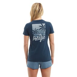 Pelagic Island Time T-Shirt - Blue - Back - Model Thumbnail}