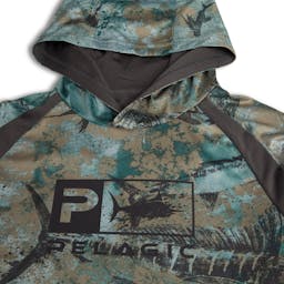 Pelagic Vaportek Hooded Fishing Shirt (Youth) Hood Thumbnail}