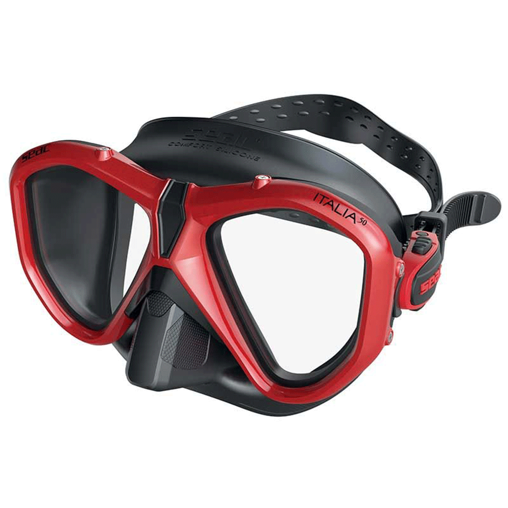 Seac Italia 50 Dive Mask (Two Lens) - Black / Red